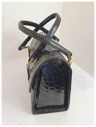 Very rare lunch pail French 1950s crocodile handbag stunning ...