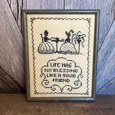 Vintage Life Has No Blessing Like a Good Friend Cross Stitch ...