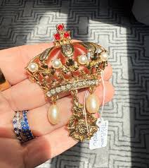 Oversized Vintage Pearl Brooch - Etsy