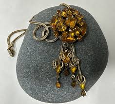 Vintage Art Deco Stunning Sparkly Topaz Rhinestone Dangle Fringe Necklace | eBay