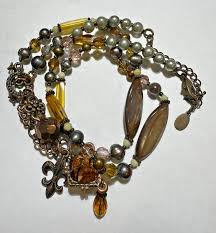 Cookie Lee Noir Perles à Facettes Verre Cristal Strass Laiton Tessel Collier | eBay