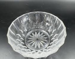 Val St. Lambert Crystal Clear Glass Round Dish Bowl Signed ...