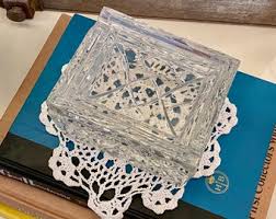 Vintage Lead Crystal Cigarette Box Ashtray | Heavy Lidded Glass Box | Cut Crystal Cigarette Table Case - Etsy