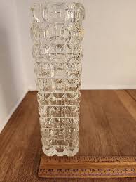Bud Vase Square Glass With Cube Design 7" Tall x 1-1/2" Wide ...