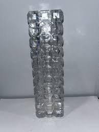 Vintage Pasabahce Clear Cube Design Cut Glass Vase Made in ...