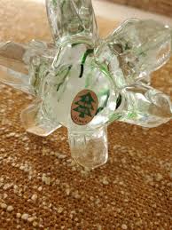 6.5" Crystal Art Glass Christmas Tree Clear W/Green Ribbon ...
