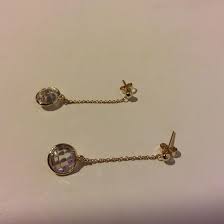 Clear Faceted Gold Coated Over Sterling Silver Stone Drop Earrings - Etsy Canada