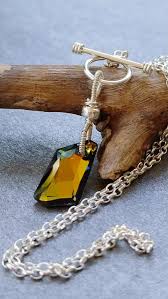 Sterling Silver Swarovski Crystal Necklace: Wire Wrapped ...