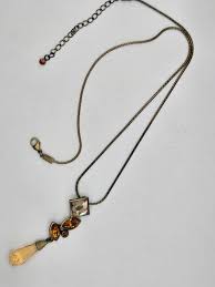 Signed BUTLER Vintage Glass Pendant Necklace – Modernist ...