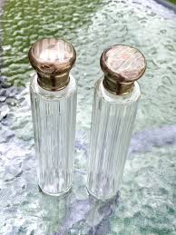 2 Art Deco Brothers Sterling Silver Crystal Vanity Perfume Bottles Birmingham GB | eBay
