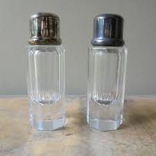 Vintage Set of Two Shakers Muffineer Sugar Shaker Salt and Pepper Patterned Glass Silverplate Lid Checked Design Table Accent - Etsy