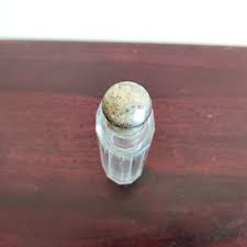 Vintage Clear Glass Brass Cap Perfume Bottle Decorative Collectible G982 | eBay