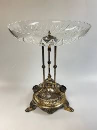 Impressive Elkington Silver Plate and Cut Glass Centerpiece ...