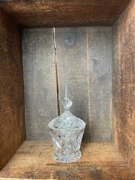 Vintage Crystal Sugar Bowl With Lid // Deep Cut Etched Design - Etsy Ireland