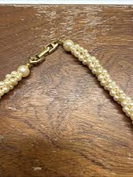 Napier Vintage Faux Pearl & Gold Beads Graduated Twisted Choker Necklace - Etsy Canada
