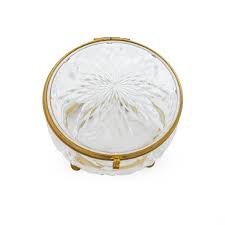 Vintage Century French Circular Cut Glass Box For Sale at ...
