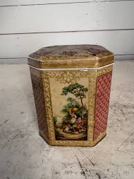 English Biscuit Tin With Romantic Scene – Jami Ray Vintage