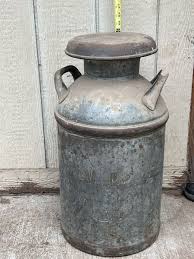Antique Metal Vintage Jug Milk Can SVC With Lid! | eBay