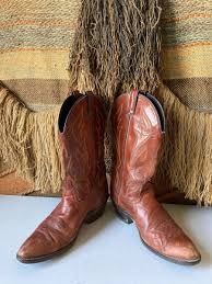 Laredo Western Cowboy Boots Leather USA Brown Men's Size 9 D Vintage Distress | eBay
