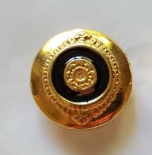 Round Metal Gold Finish Enamel & Gold Ctr Shank Back Button ...