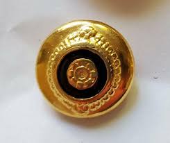 Round Metal Gold Finish Enamel & Gold Ctr Shank Back Button ...