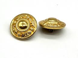 12 Vintage Gold Metal Shank Buttons: Embossed Sewing ...