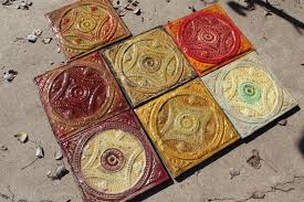 SALE!! Arts and Crafts Style Vintage Glazed Ceiling Tin ...