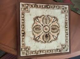 Beautiful ,Vintage Italian Tile Trivet Wood Frame 9.25 ...