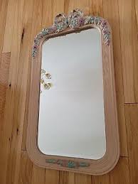 Vtg Mid Century Wall Mirror Ribbon Bow Rose Top Homco Syroco Style Cottage READ | eBay