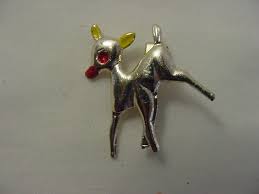 Vintage Christmas Rudolph the Red Nosed Reindeer Brooch or ...