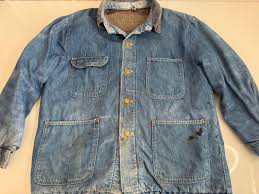 Wrangler Blue Bell Jacket Mens 42 Large Blanket Denim Chore ...