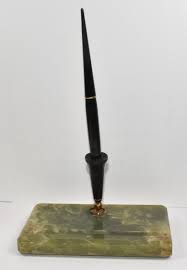 Vintage Parker Fountain Pen Holder & Green Marble Base ...