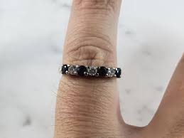 Womens Vintage Estate 14K Gold Diamond Sapphire Ring 2.5g ...