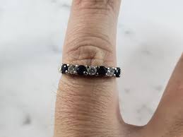 Womens Vintage Estate 14K Gold Diamond Sapphire Ring 2.5g ...