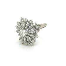 Vintage 1960s Diamond Starburst Cocktail Ring For Sale at 1stDibs
