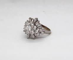 Estate 18KW 3.50 Cttw Diamond Cluster Ring F in Color and VS1-2 in Cla Diamond Fashion Rings - Women's in Dallas, TX | Fullers Jewelry