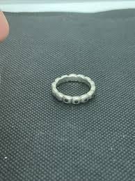 Sterling Silver Pandora ALE S925 Beaded Ring with Stones Sz ...