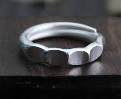 Real S999 Silver Design Simple Women Irregular Finger Rings ...