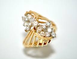 75ctw Round Cut Diamond Cluster Antique Stale Ring 14k Yellow Gold Lot 4 | eBay