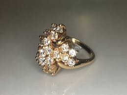 Fabulous Starburst Vintage Diamond Cocktail Ring 1.90 Carats - Appraised at USD 5115.00 - Etsy