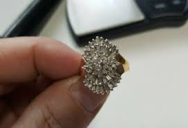 14K Yellow Gold Over Round Lab-Created Diamond Cluster Cocktail Engagement Ring | eBay