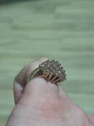 A 9ct Gold Champagne Diamond Cluster Ring - Etsy
