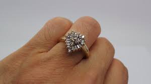 STUNNING 10K YG LADIES DIAMOND CLUSTER RING SIZE 7.25 .50 CT TW G103952-2 | eBay