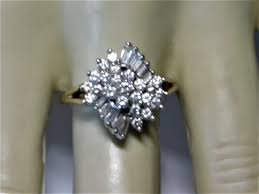 Diamond Ballerina Ring 1.26ctw Yellow Gold 14K 4.16 Grams Size 8.25 - Etsy