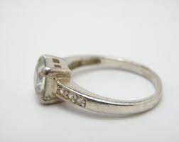 Antique / Vintage Sterling Silver Dia Accented Solitaire Band Ring Size O 1/2 (US Size 7.5) - Etsy