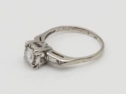 Vintage 1950s Signed KEEPSAKE $3400 .85ct Diamond 14k White Gold Wedding Ring | eBay