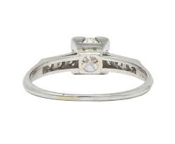 Mid-Century 0.84 CTW Transitional Diamond Platinum Vintage Engagement Ring | eBay