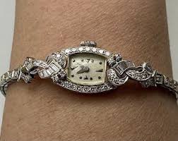 Wrist Watch / 14 Karat White Gold Watch With Round and ...