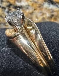 14K Yellow Gold 2 Piece .35ct Beautiful Wedding Set Diamond ...