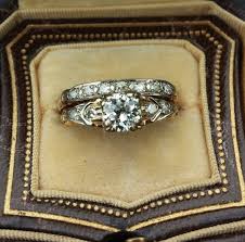 14k Gold 0.50ct Center European Cut Diamond Wedding Set ...
